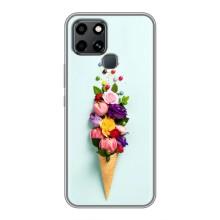 Чехлы с тематикой "ЦВЕТЫ" на Infinix Smart 6 (Цветок-мороженное)