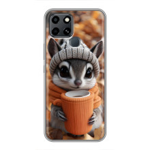Друкований чохол 'Звірята з кавою' для Infinix Smart 6