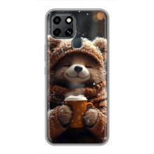 Друкований чохол 'Звірята з кавою' для Infinix Smart 6 – Мішка з кавою