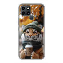 Друкований чохол 'Звірята з кавою' для Infinix Smart 6 – Тигр з кавою