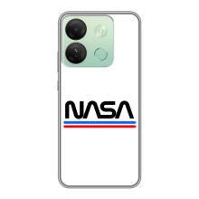 Силіконовый бампер з принтом "Наса" на Infinix Smart 7 HD (NASA на білому тлі)