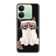 Чехол с принтом для Infinix Smart 7 HD (AlphaPrint) Модные коты (Грустный кот)