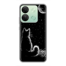 Чехол с принтом для Infinix Smart 7 HD (AlphaPrint) Модные коты (Котик и луна)