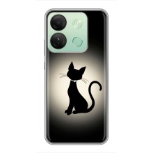 Чехол с принтом для Infinix Smart 7 HD (AlphaPrint) Модные коты (Силуэт котика)