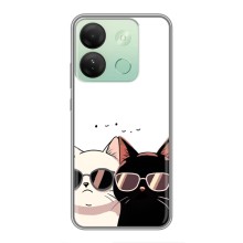 Чехол с рисунком кот на Infinix Smart 7 HD (Коты в очках)