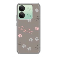 Чехол с рисунком кот на Infinix Smart 7 HD (Лапы и усы)