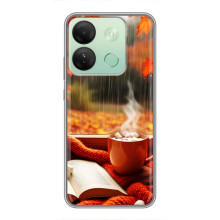 Чехол с уникальным дизайном «Осень с кофе» для Infinix Smart 7 HD – Кофе и дождь