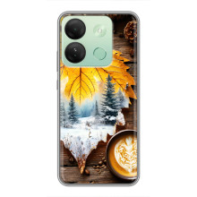 Чехол с уникальным дизайном «Осень с кофе» для Infinix Smart 7 HD – Осенне-зимнее кофе