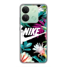 Силиконовый Чехол на Infinix Smart 7 HD с картинкой Nike (Цветочный Nike)