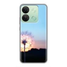 Силиконовый Чехол с одуванчиками на Infinix Smart 7 HD (Закат с одуванчиком)