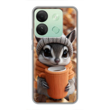 Печатный чехол «Зверята с кофе» для Infinix Smart 7 HD – Грызунчик с кофе