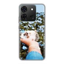 Чехлы с изображением разных животных для Infinix Smart 7 (Ежик на руках)