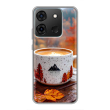 Чехол с уникальным дизайном «Осень с кофе» для Infinix Smart 7 – Кофе на природе