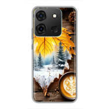 Чехол с уникальным дизайном «Осень с кофе» для Infinix Smart 7 – Осенне-зимнее кофе