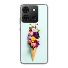 Чохли з тематикою "КВІТИ" на Infinix Smart 7 (Квітка-морозиво)