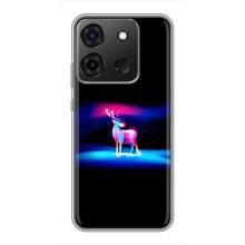 Силиконовый бампер с картинкой животных для Infinix Smart 7 (Яркий олень)