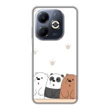 Чехлы с изображением разных животных для Infinix Smart 8 Plus (Удивленные медвеженки)