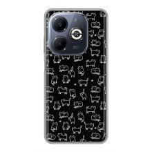 Чехол на тематику: Коты для Infinix Smart 8 Plus (Котики на черном)