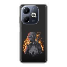 Силиконовый чехол с картинкой "Герой Pubg" на Infinix Smart 8 Plus – В огне
