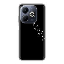 Чехол с картинками на черном фоне для Infinix Smart 8 Plus – Ноты