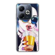 Чехол с картинкой Модные Девчонки Infinix Smart 8 Plus – Девушка с коктейлем