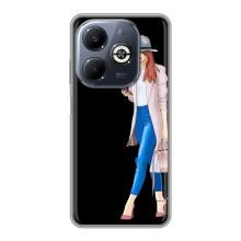 Чехол с картинкой Модные Девчонки Infinix Smart 8 Plus – Девушка со смартфоном