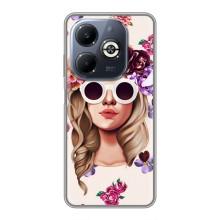 Чехол с картинкой Модные Девчонки Infinix Smart 8 Plus – Девушка в очках