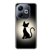 Чехол с принтом для Infinix Smart 8 Plus (AlphaPrint) Модные коты (Силуэт котика)