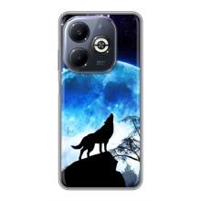 Чехол с Волком на Infinix Smart 8 Plus – Воет на луну