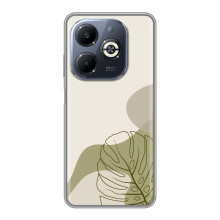 Силконовий чохол з принтом в квітах на Infinix Smart 8 Plus – Монстера зелена