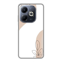 Силконовий чохол з принтом в квітах на Infinix Smart 8 Plus – Нюдовий дизайн