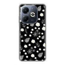 Чехлы с тематикой "ЦВЕТЫ" на Infinix Smart 8 Plus (цветение на чорном)
