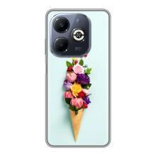 Чехлы с тематикой "ЦВЕТЫ" на Infinix Smart 8 Plus (Цветок-мороженное)