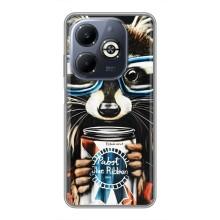 Силіконовий Чохол з Энотами  на Infinix Smart 8 Plus – Єнот в окулярах