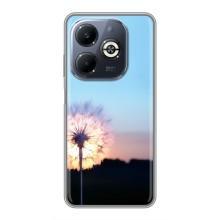 Силиконовый Чехол с одуванчиками на Infinix Smart 8 Plus – Закат с одуванчиком