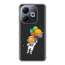Силиконовый Чехол с принтом "Космонавты" на Infinix Smart 8 Plus – Космонавт с шариками