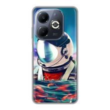 Силиконовый Чехол с принтом "Космонавты" на Infinix Smart 8 Plus – Космонавт в воде