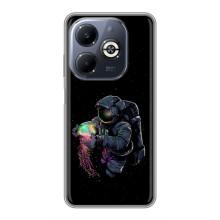 Силиконовый Чехол с принтом "Космонавты" на Infinix Smart 8 Plus – В руках земля