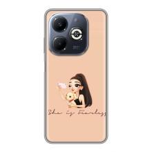 Силиконовый Чехол на Infinix Smart 8 Plus с картинкой Стильных Девушек – С собакой