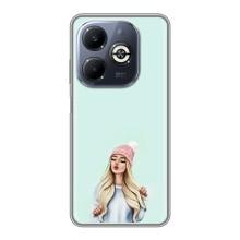 Силиконовый Чехол на Infinix Smart 8 Plus с картинкой Стильных Девушек – В шапке