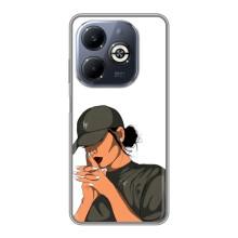 Силиконовый Чехол на Infinix Smart 8 Plus с картинкой Стильных Девушек – В зеленом