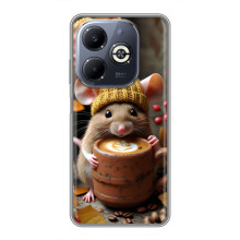 Печатный чехол «Зверята с кофе» для Infinix Smart 8 Plus – Медведь с кофе