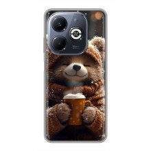 Печатный чехол «Зверята с кофе» для Infinix Smart 8 Plus – Мишка с кофе