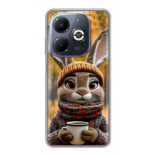 Печатный чехол «Зверята с кофе» для Infinix Smart 8 Plus – Зайчик с кофе