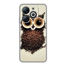 Чехлы с принтом СОВЫ для Infinix Smart 8 – Сова с зерен кофе