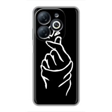 Чехлы (Знак сердечка) на Infinix Smart 8 (Сердце на черном)