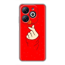Чехлы (Знак сердечка) на Infinix Smart 8 (Сердце на красном)
