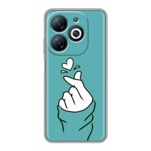 Чехлы (Знак сердечка) на Infinix Smart 8 (Сердечко на бирюзовом)