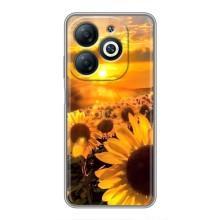 Чехол с Цветами для Infinix Smart 8 (поле подсолнухов)