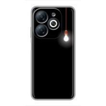 Чехол с картинками на черном фоне для Infinix Smart 8 – Лампочка